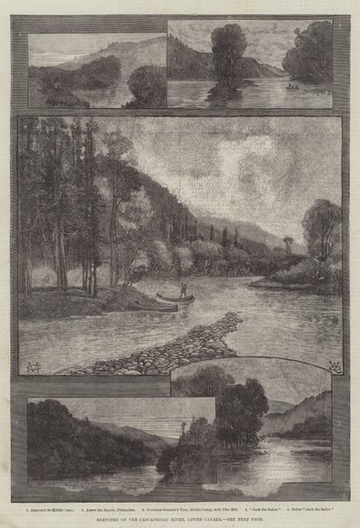 Skitser om Cascapediac-floden, Nedre Canada af Charles Auguste Loye